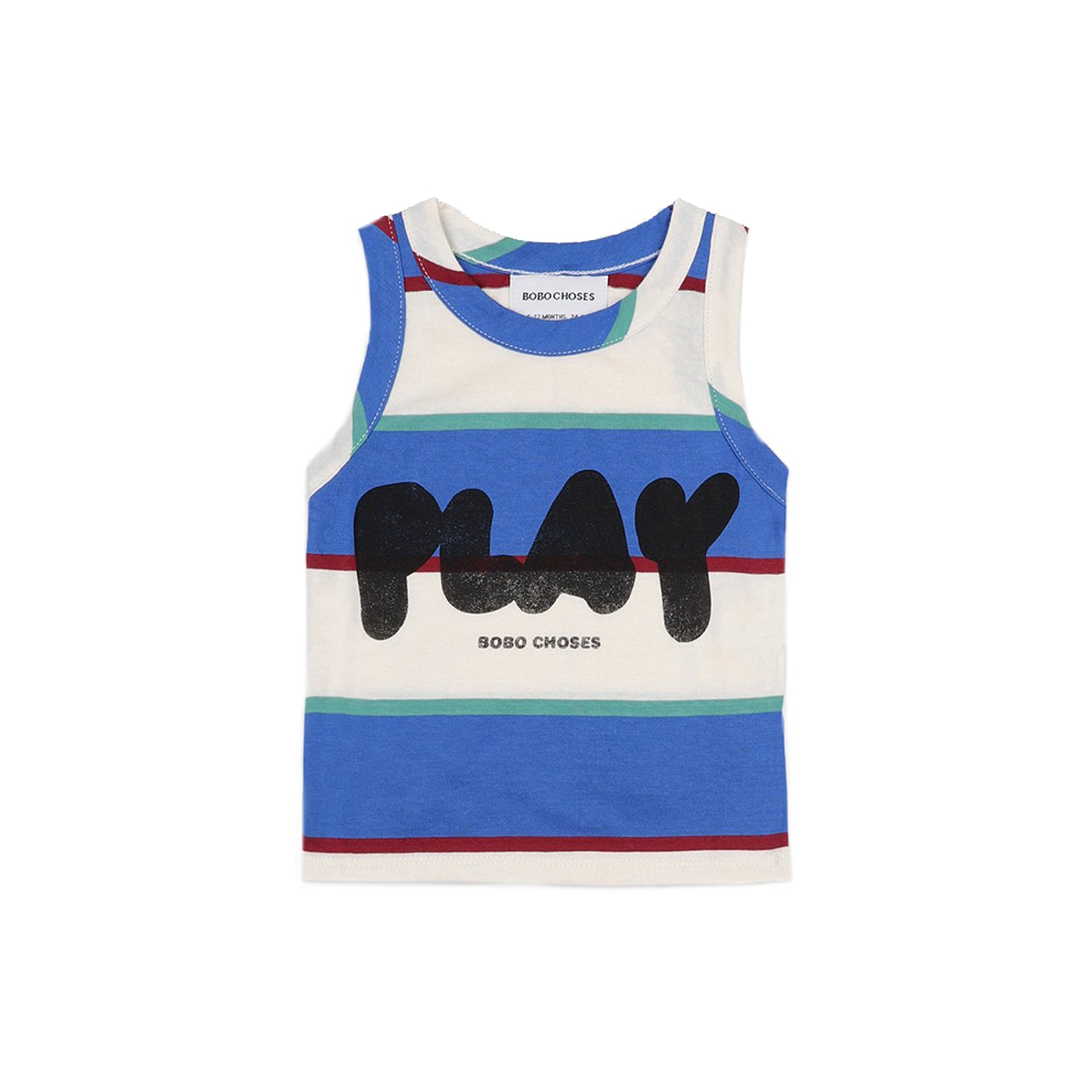 Baby Boys Blue Stripes Cotton Tank Top