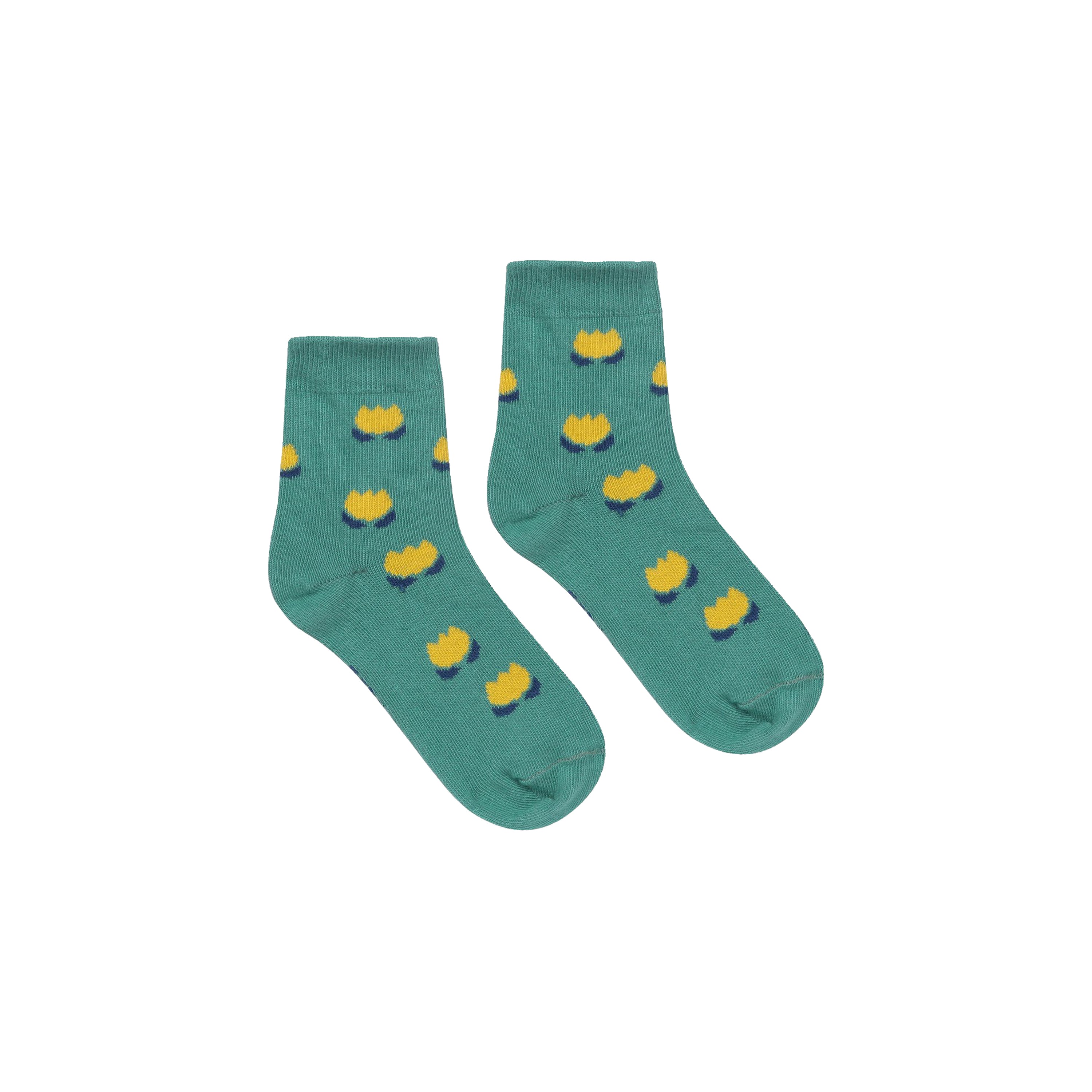 Boys Green Flowers Short Socks