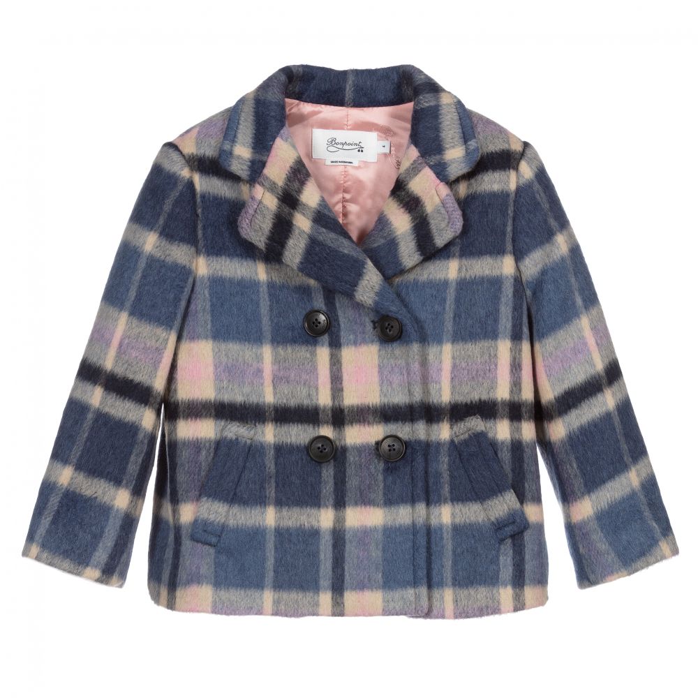 Boys & Girls Blue Check Coat