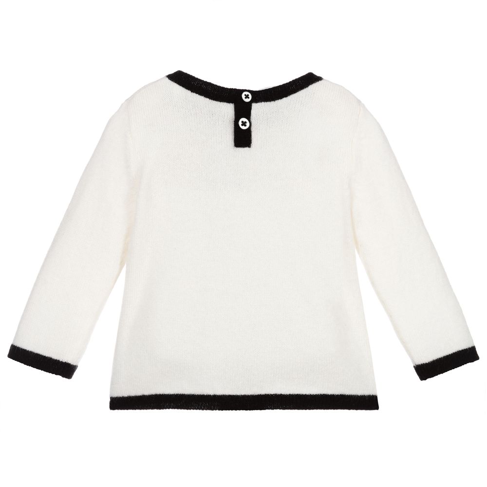 Baby Boys & Girls White Cherry Jumper