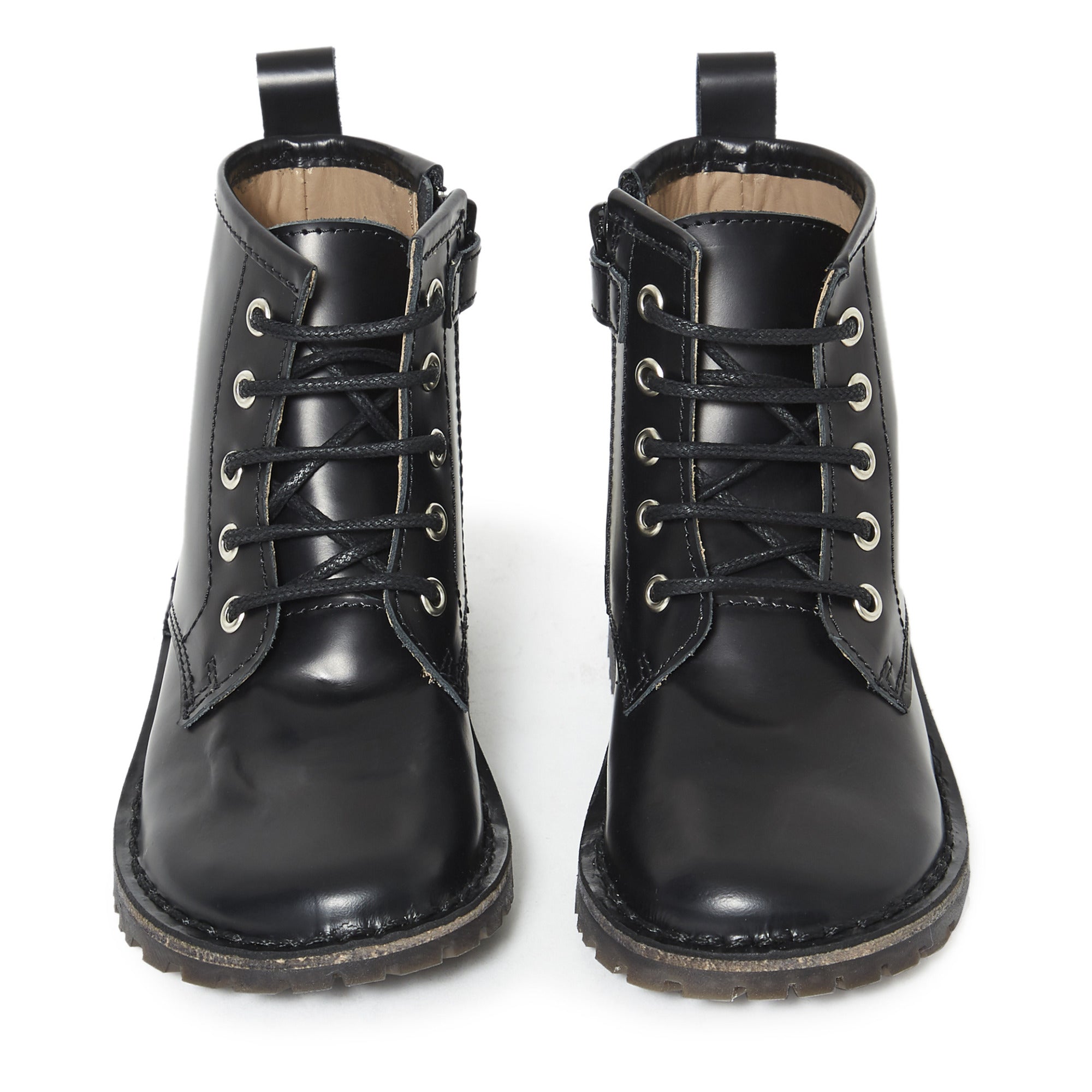 Boys & Girls Black Calf Skin Boots