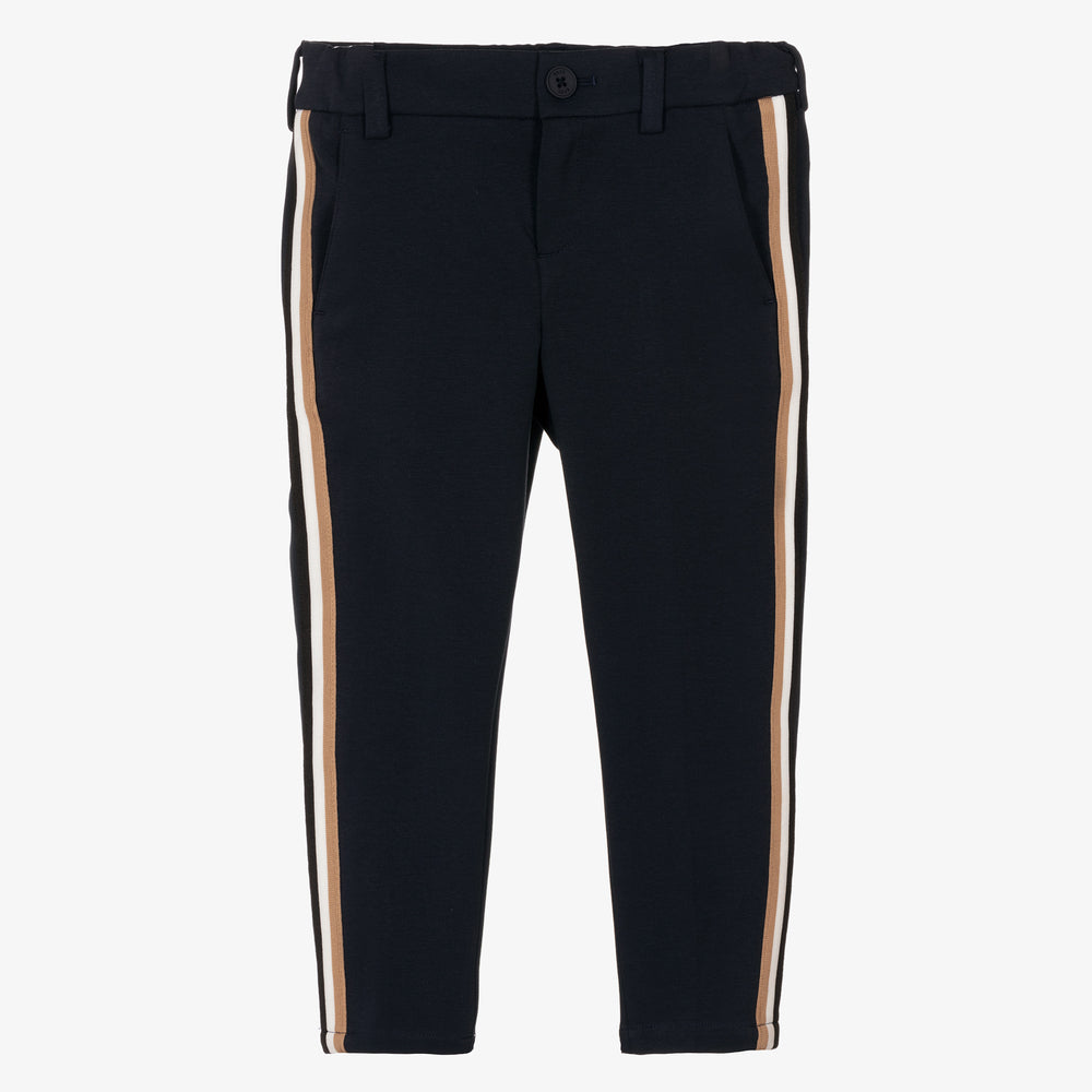 Boys Navy Stripes Trousers