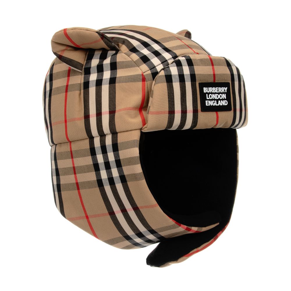 Boys & Girls Archive Beige Check Hat