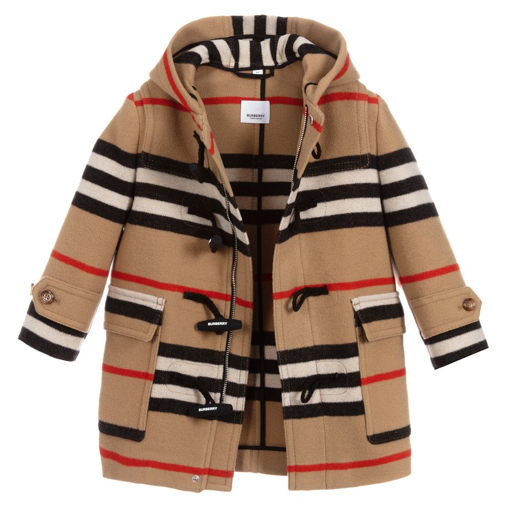 Boys Archive Beige Virgin Wool Coat