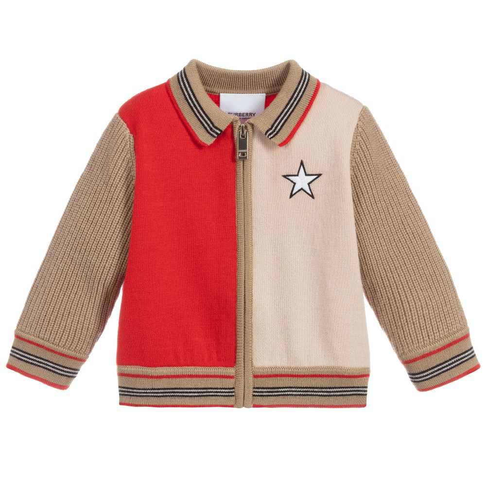 Boys Archive Beige Wool Cardigan