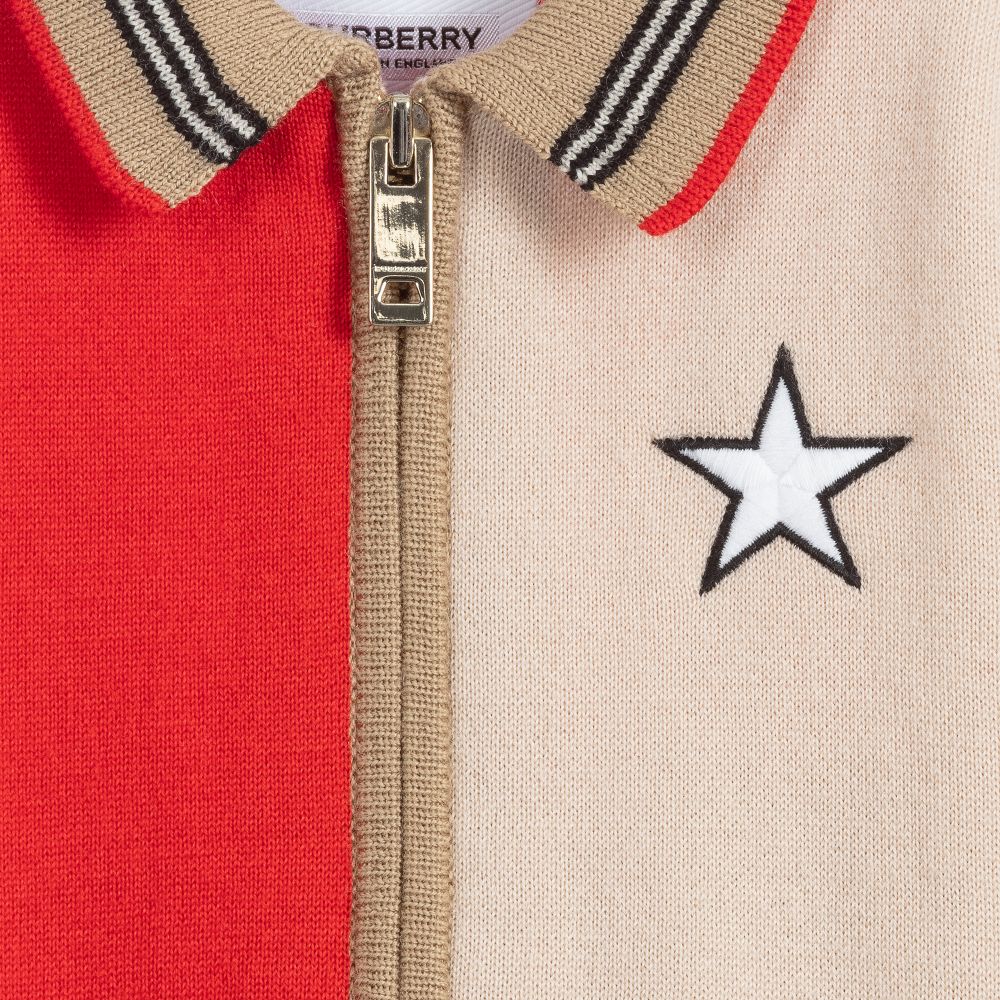 Boys Archive Beige Wool Cardigan