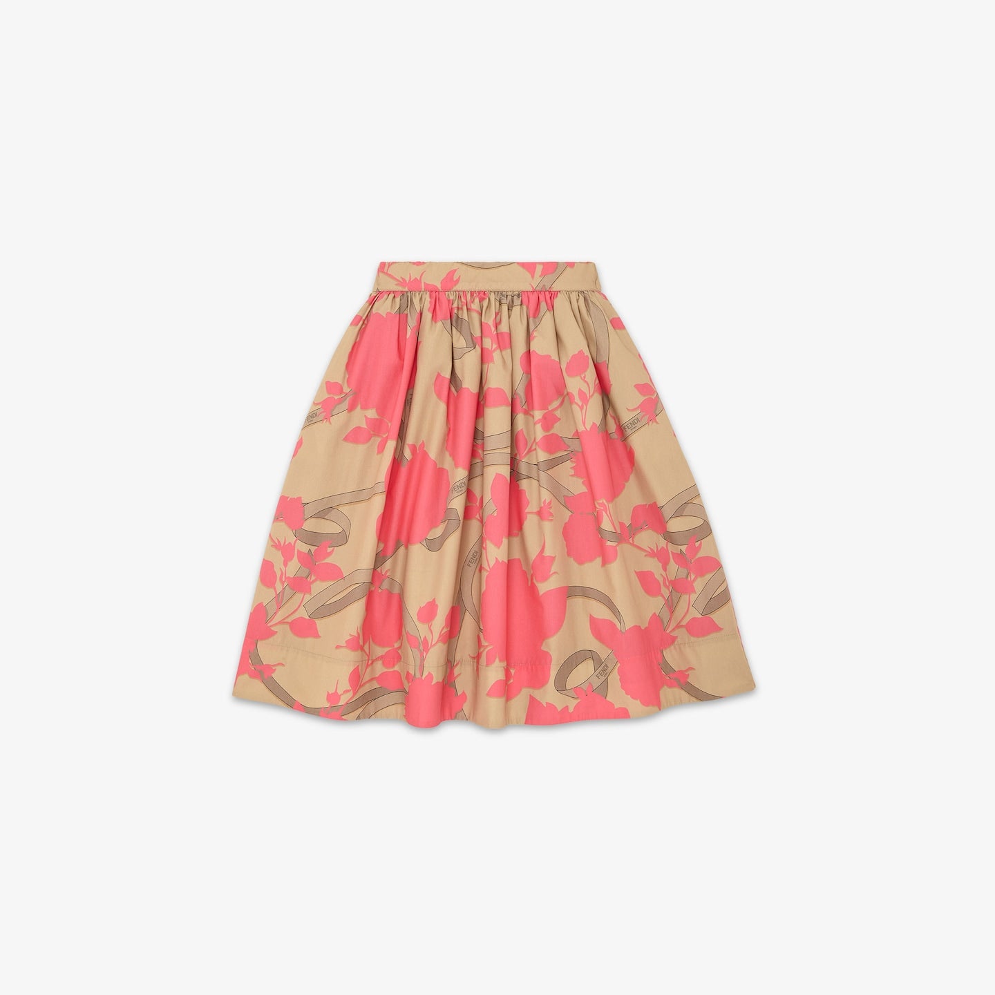 Girls Pink Flower Cotton Skirt