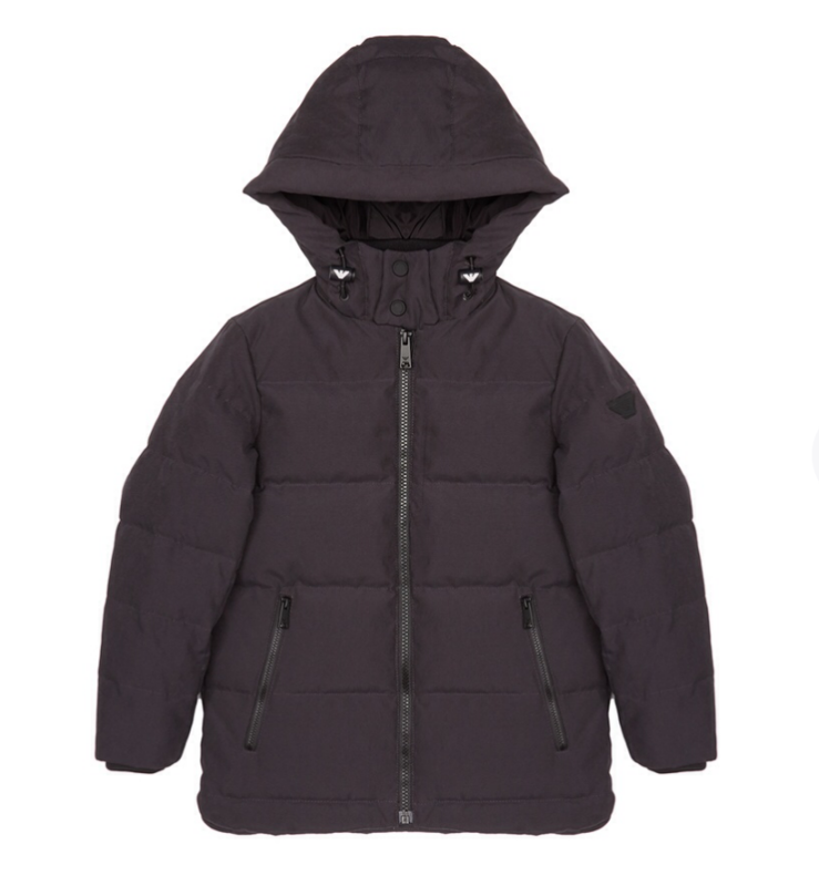 Boys Dark Grey Padded Down Jacket