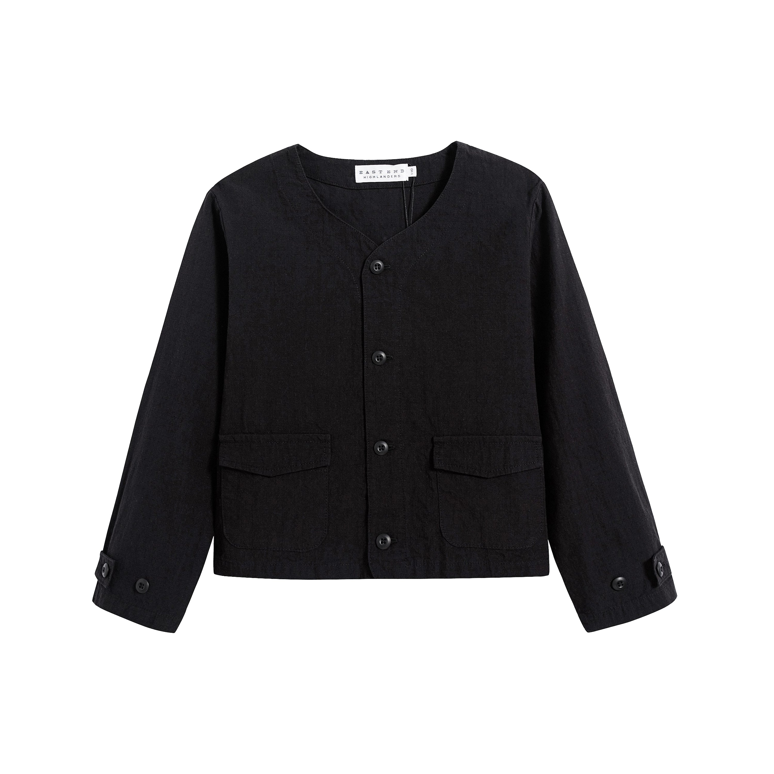 Boys & Girls Black Collarless Jacket