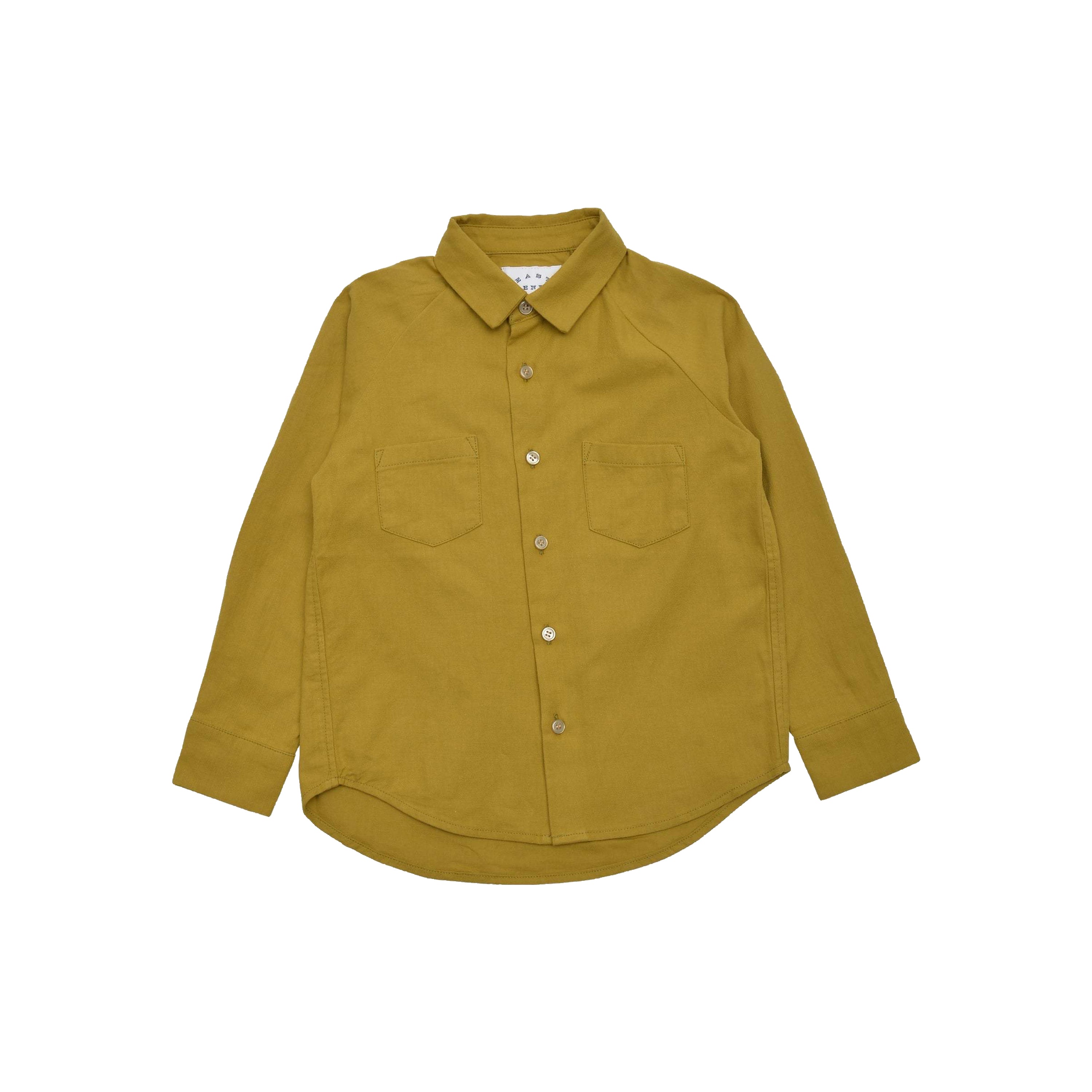 Boys Dark Yellow Cotton Shirt