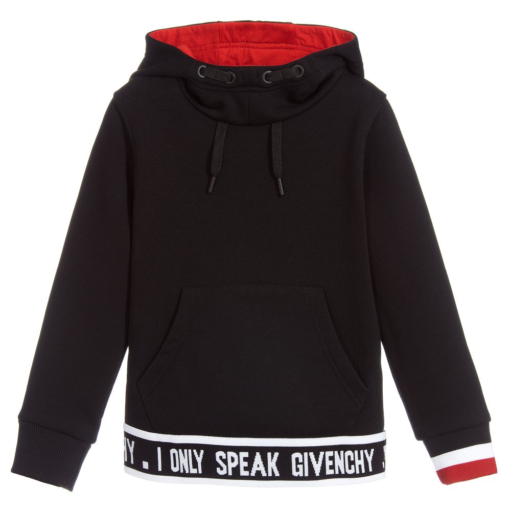 Boys Black Logo Cotton Sweatshirts