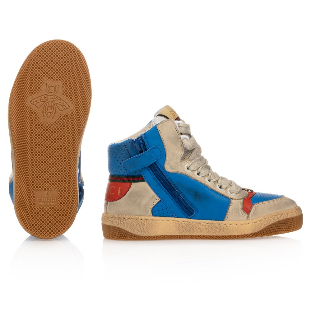 Boys Blue Calf Skin Shoes