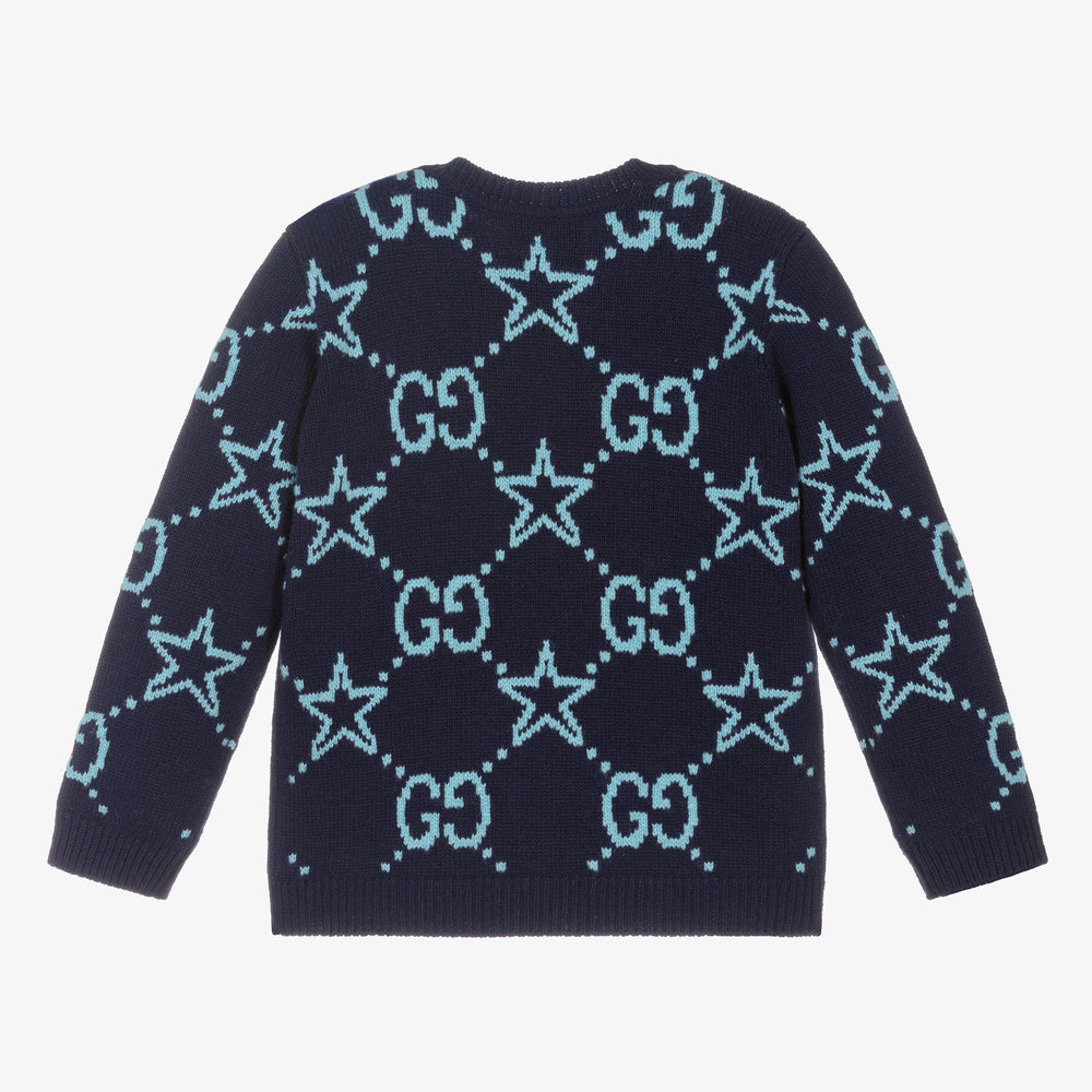 Baby Boys Blue GG Wool Sweater