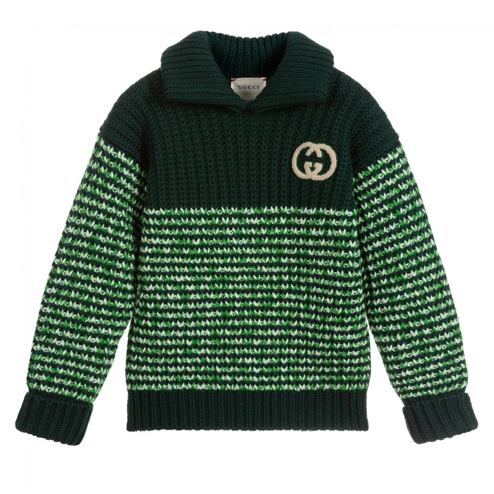 Boys & Girls Green Wool Jumper