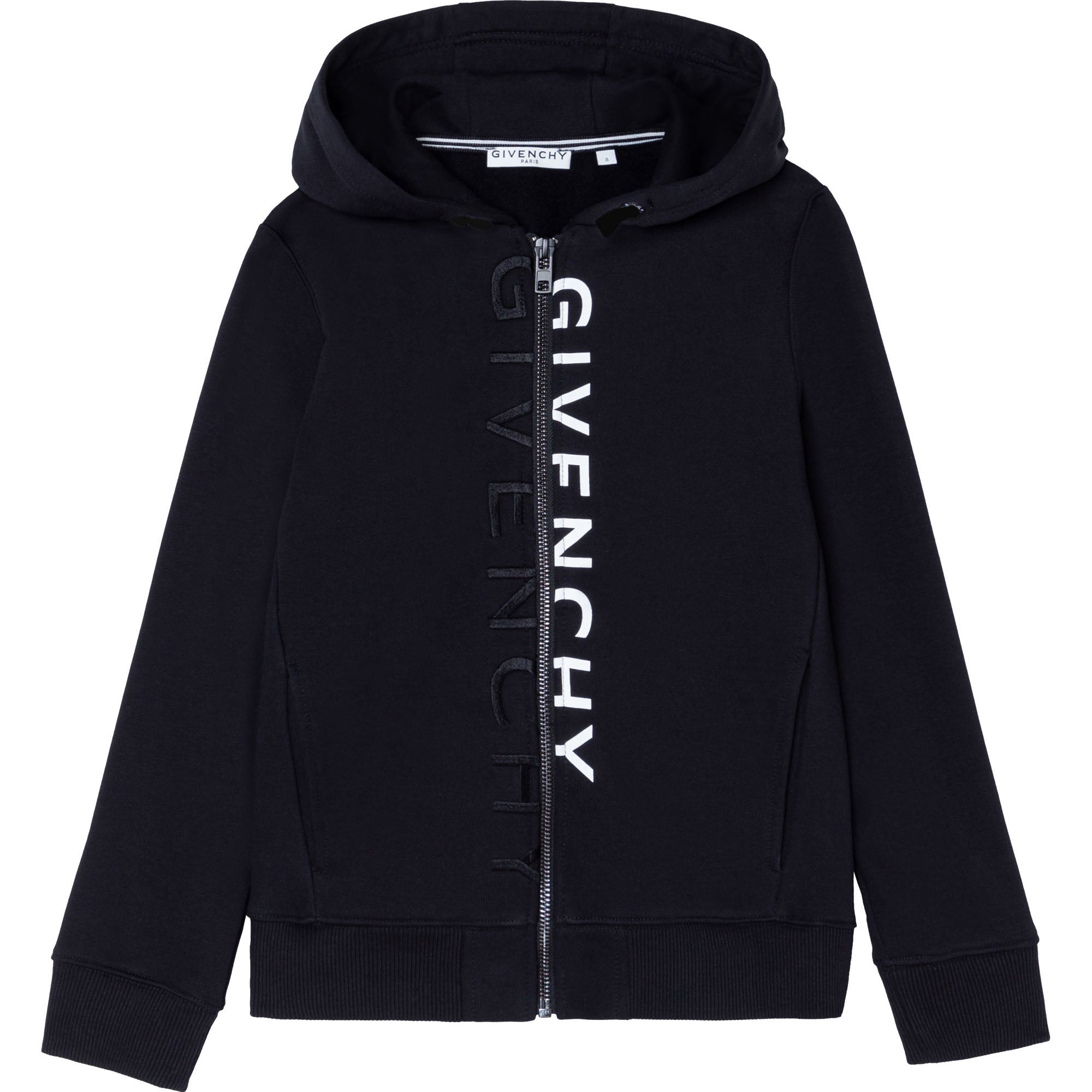 Boys Black Logo Zip-Up Top