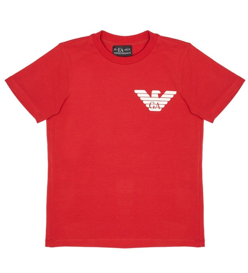 Boys Red Logo Cotton T-shirt