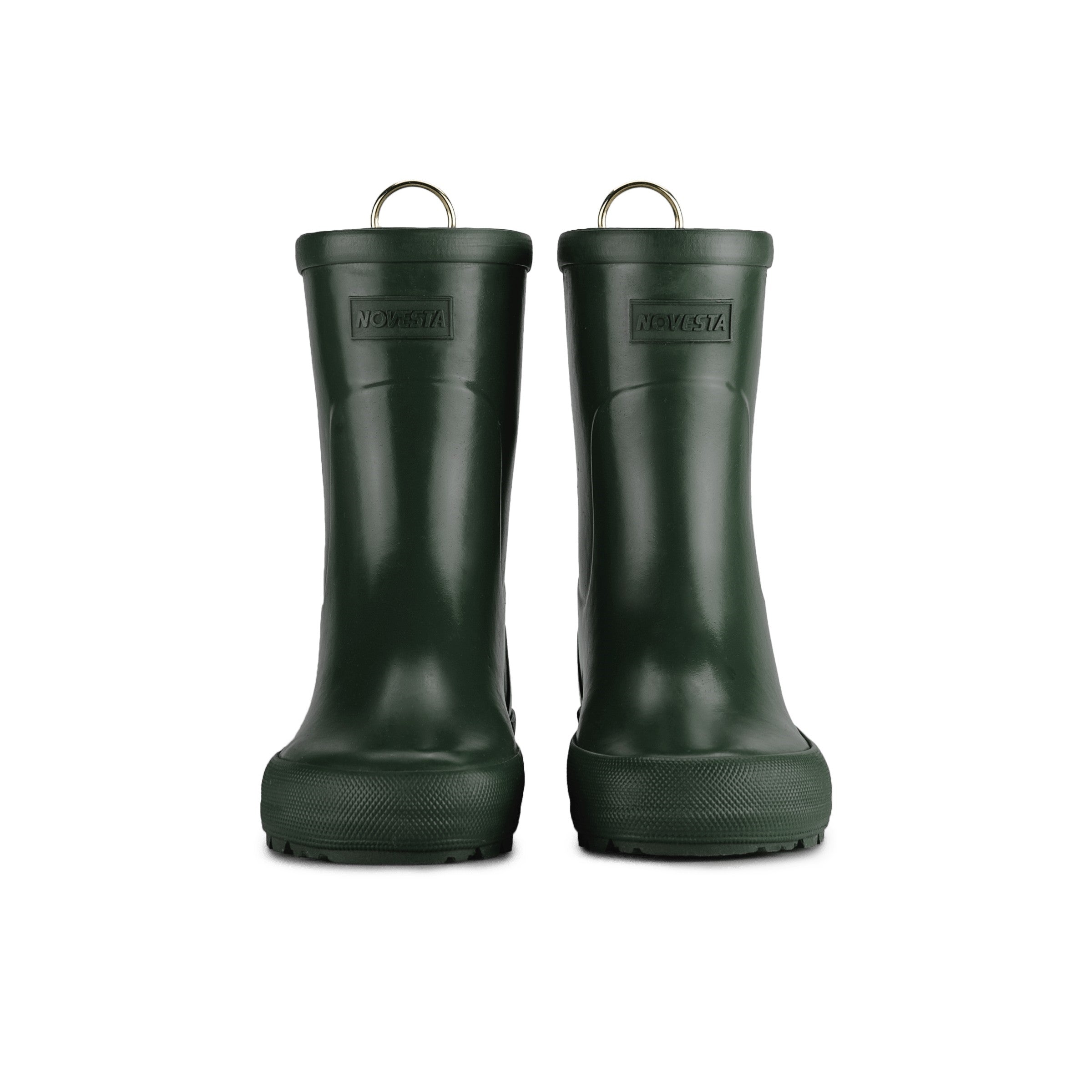 Boys & Girls Dark Green Rubber Rain Shoes