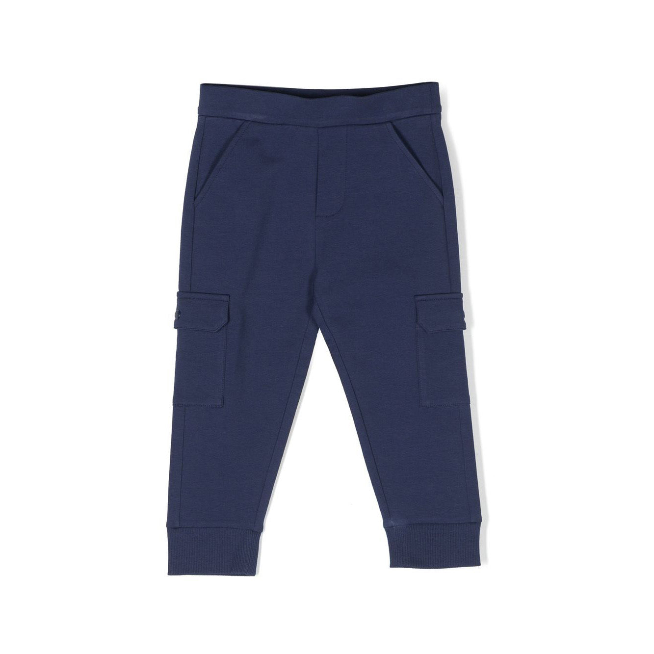 Baby Boys Blue Logo Cotton Trousers