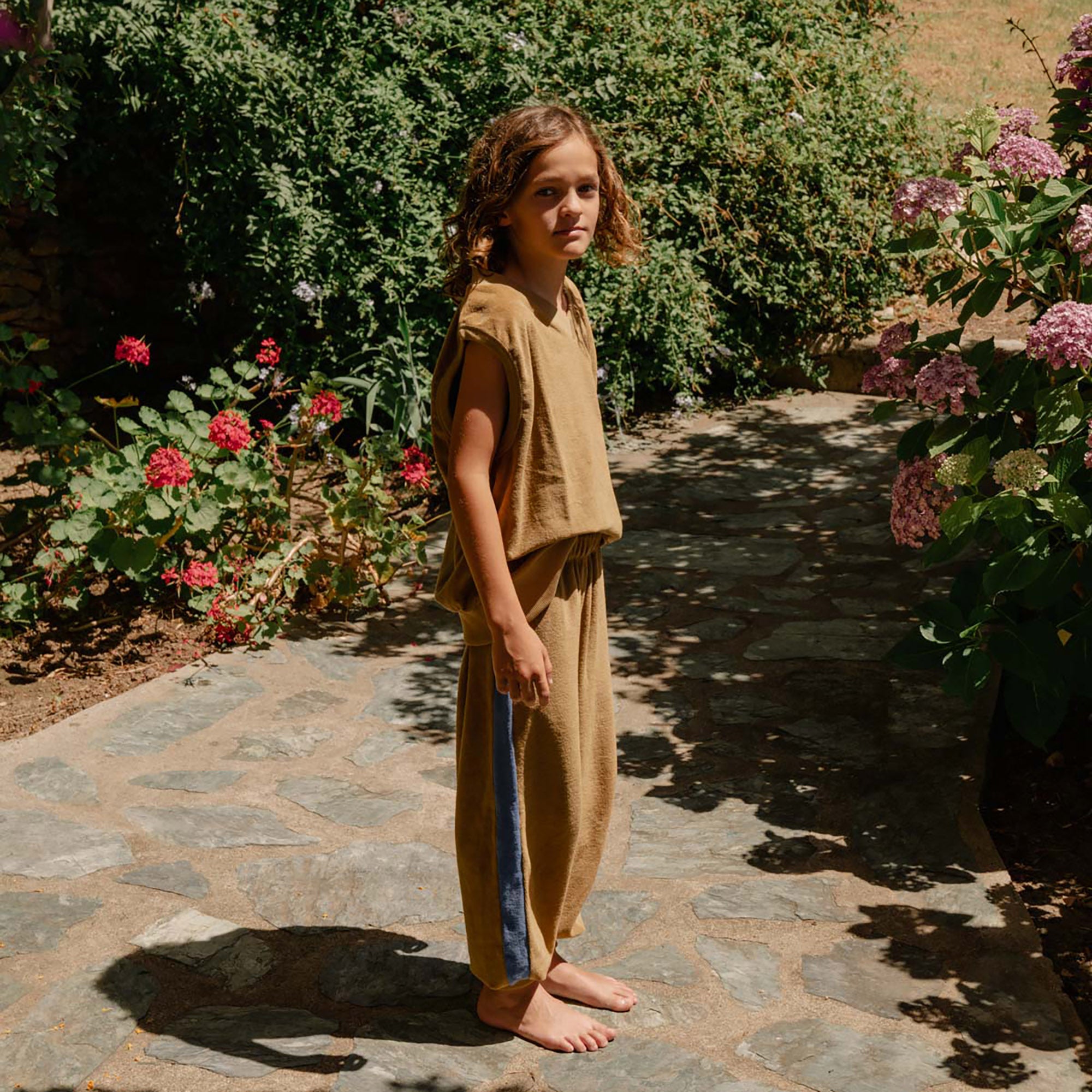 Boys & Girls Camel Cotton Trousers