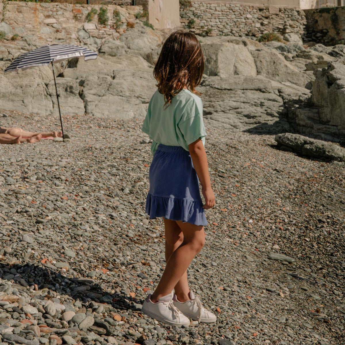 Girls Blue Cotton Skirt