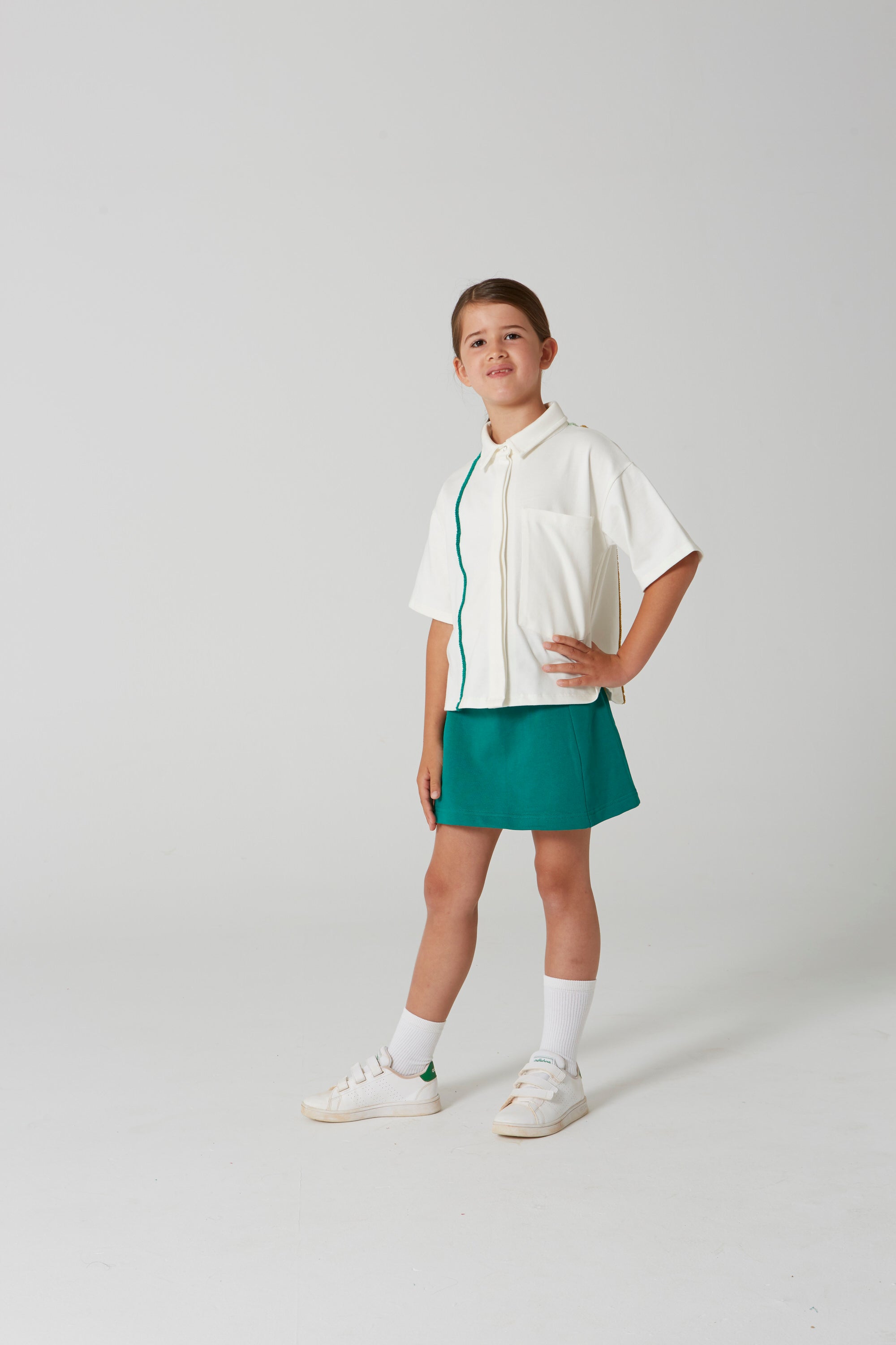 Boys & Girls White Cotton Shirt