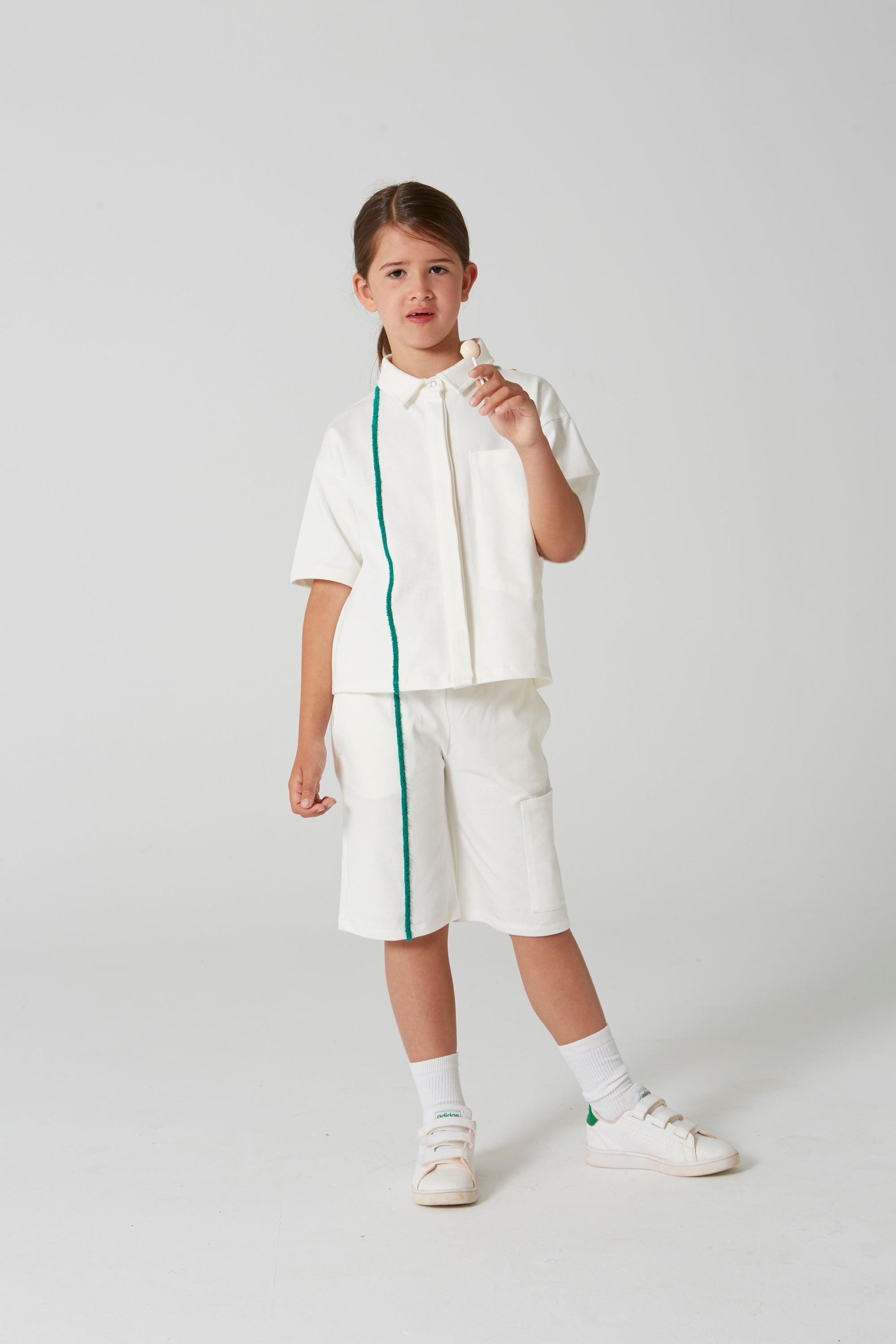 Boys & Girls White Cotton Shirt