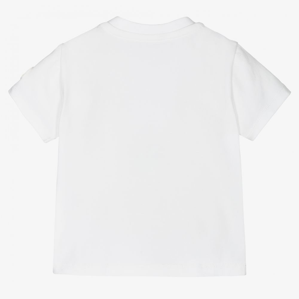 Baby Boys & Girls White Cotton T-Shirt