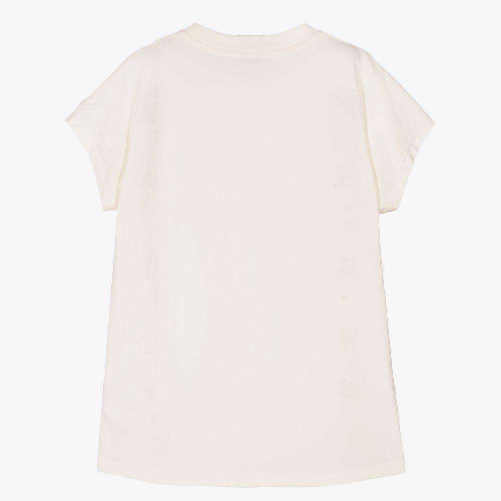 Boys & Girls White Cotton T-Shirt