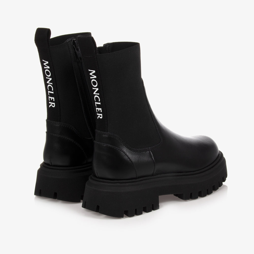 Boys & Girls Black Logo Boots