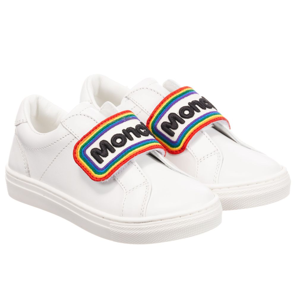 Boys & Girls White Logo Shoes