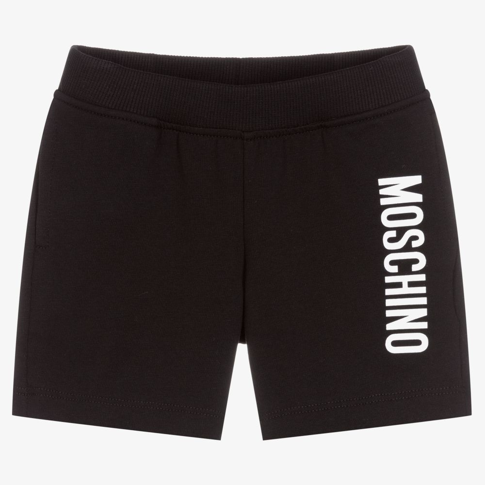 Baby Boys & Girls Black Cotton Shorts