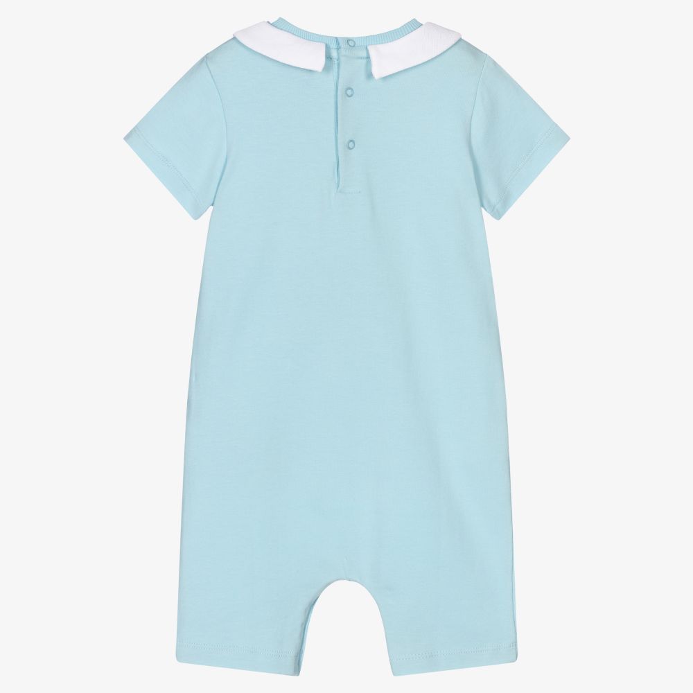 Baby Boys & Girls Blue Cotton Babysuit