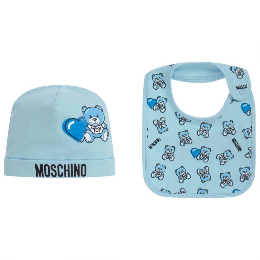 Baby Boys Blue Hat & Bib Set