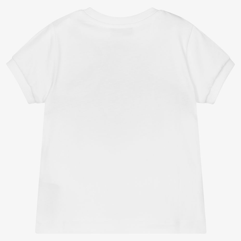 Boys & Girls White Bear Cotton T-Shirt