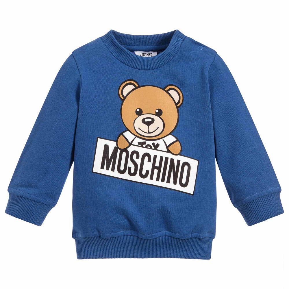 Baby Boys Blue Link Cotton Sweatshirt