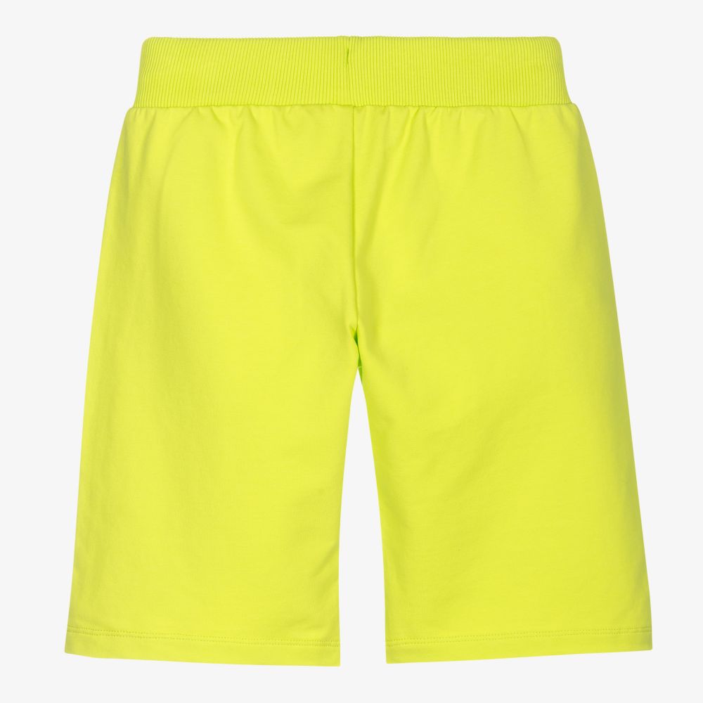 Boys Green Cotton Logo Shorts