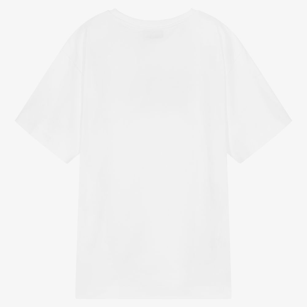 Boys & Girls White Cotton T-Shirt