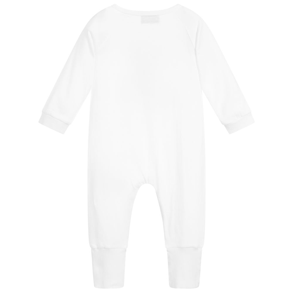 Baby Boys & Girls Optical White Print Cotton Romper