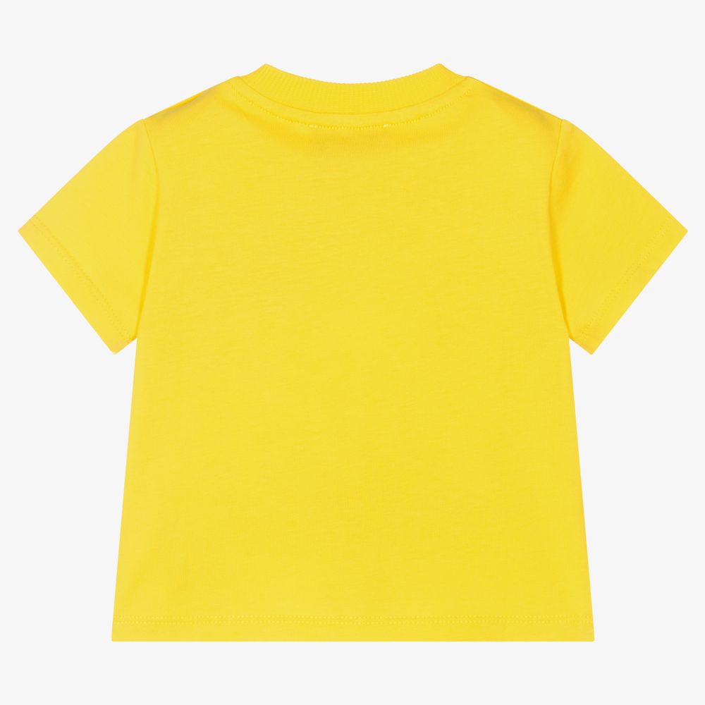 Baby Boys & Girls Yellow Cotton T-Shirt