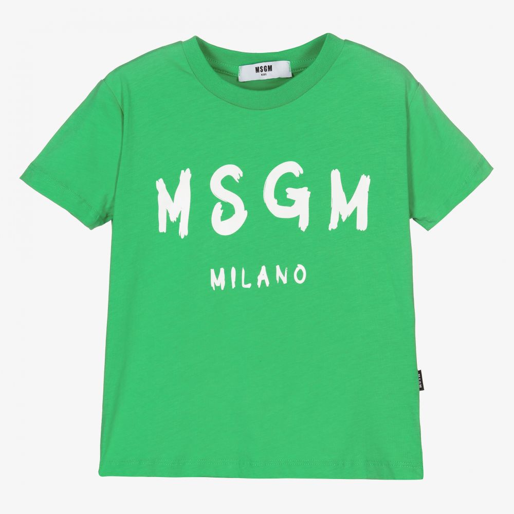 Boys & Girls Green Cotton T-Shirt