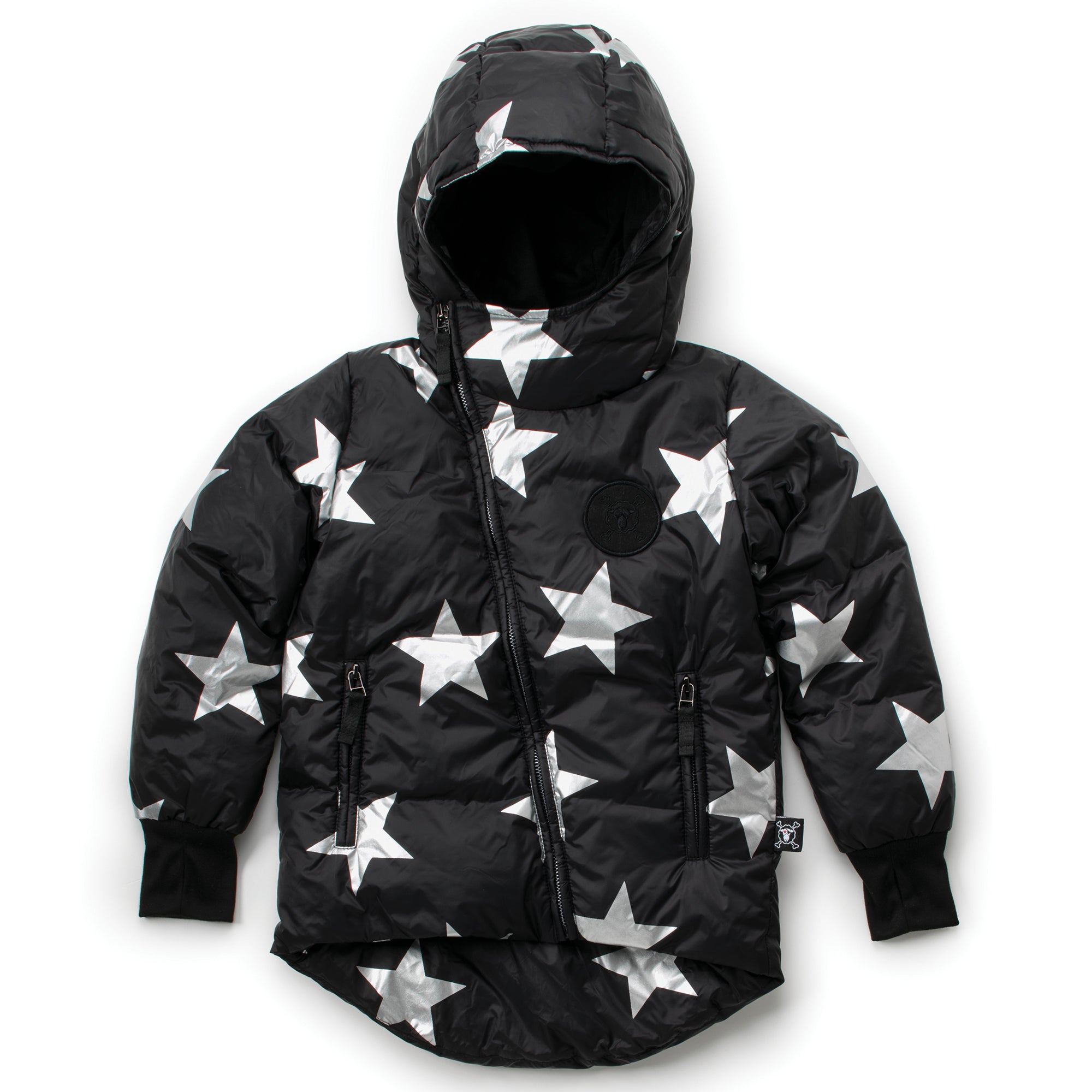 Boys Black Silver Star Down Jacket