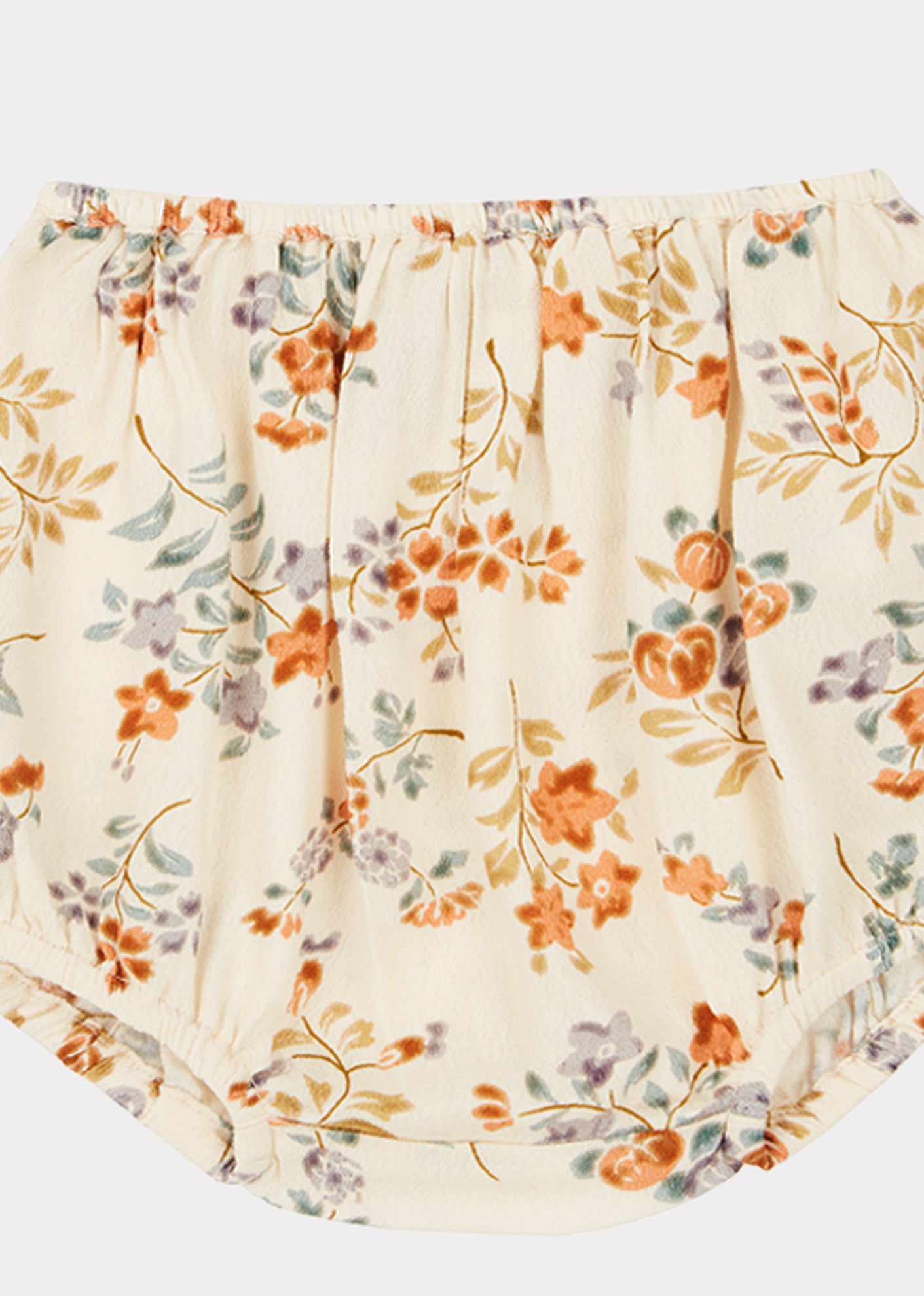 Baby Girls Beige Flowers Bloomers