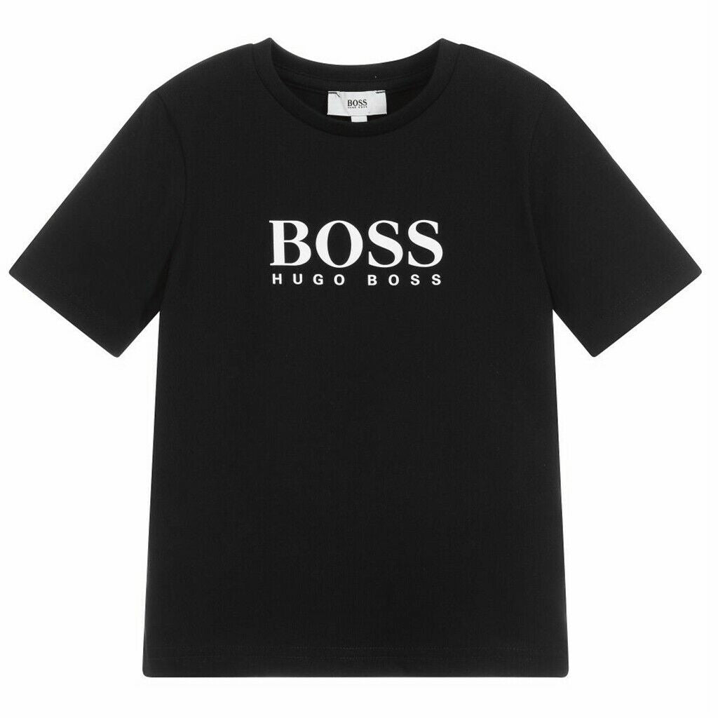 Boys & Girls Black Cotton T-Shirt