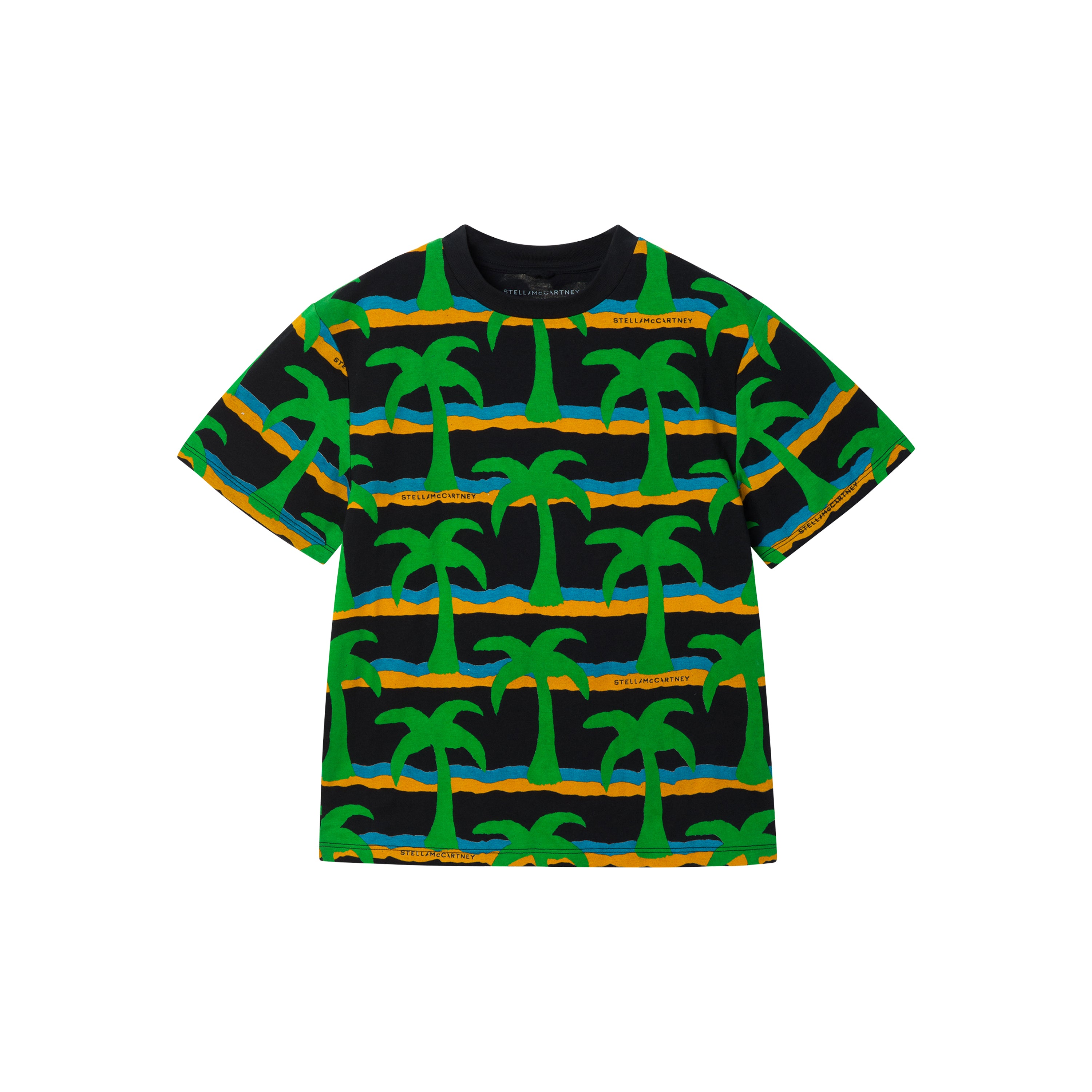 Boys Black Print Cotton T-Shirt