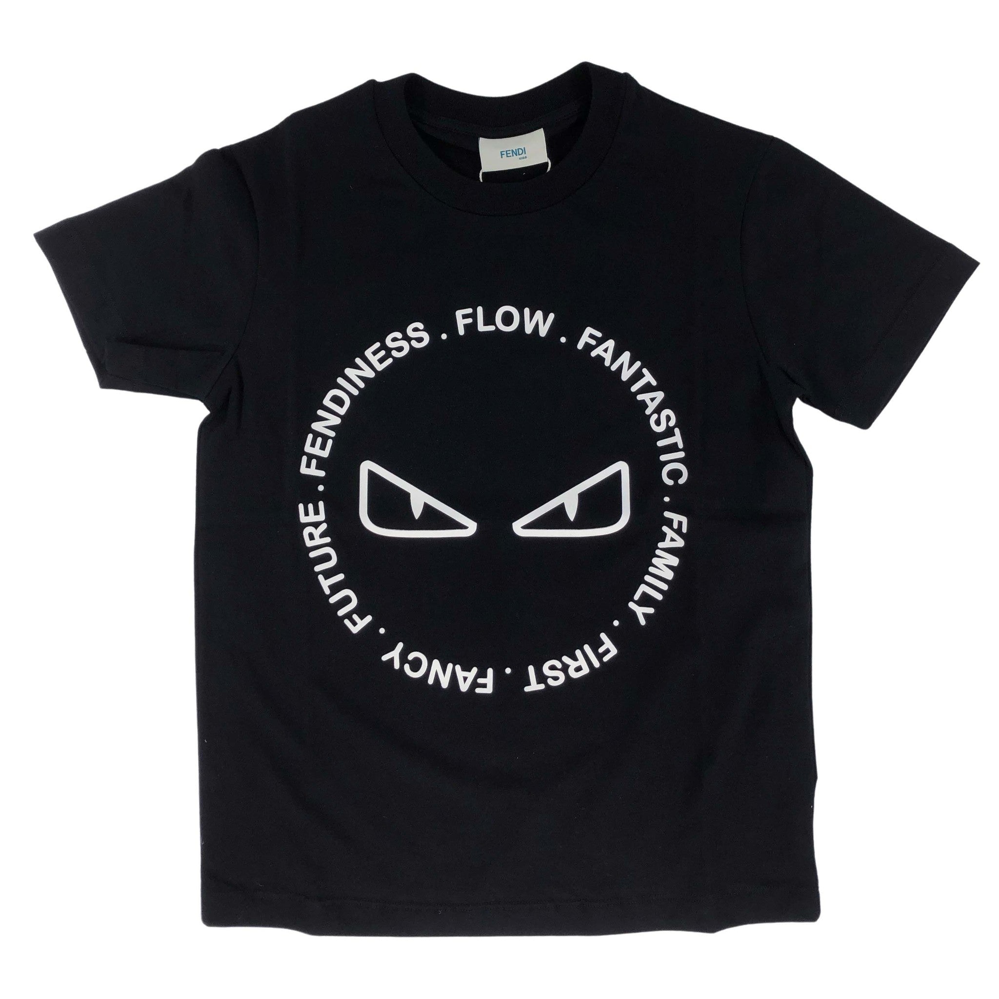 Boys & Girls Black Cotton T-Shirt