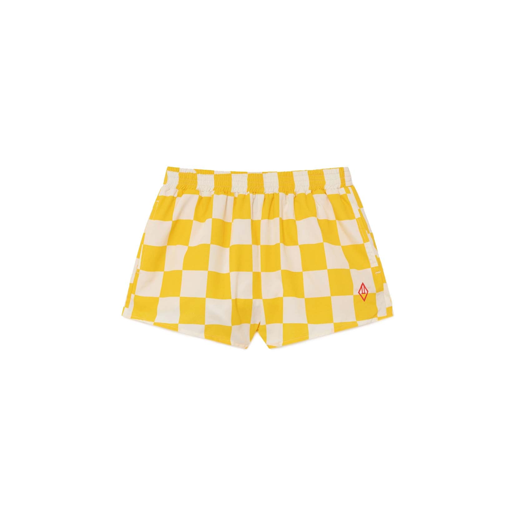 Boys Yellow Squares Swim Shorts