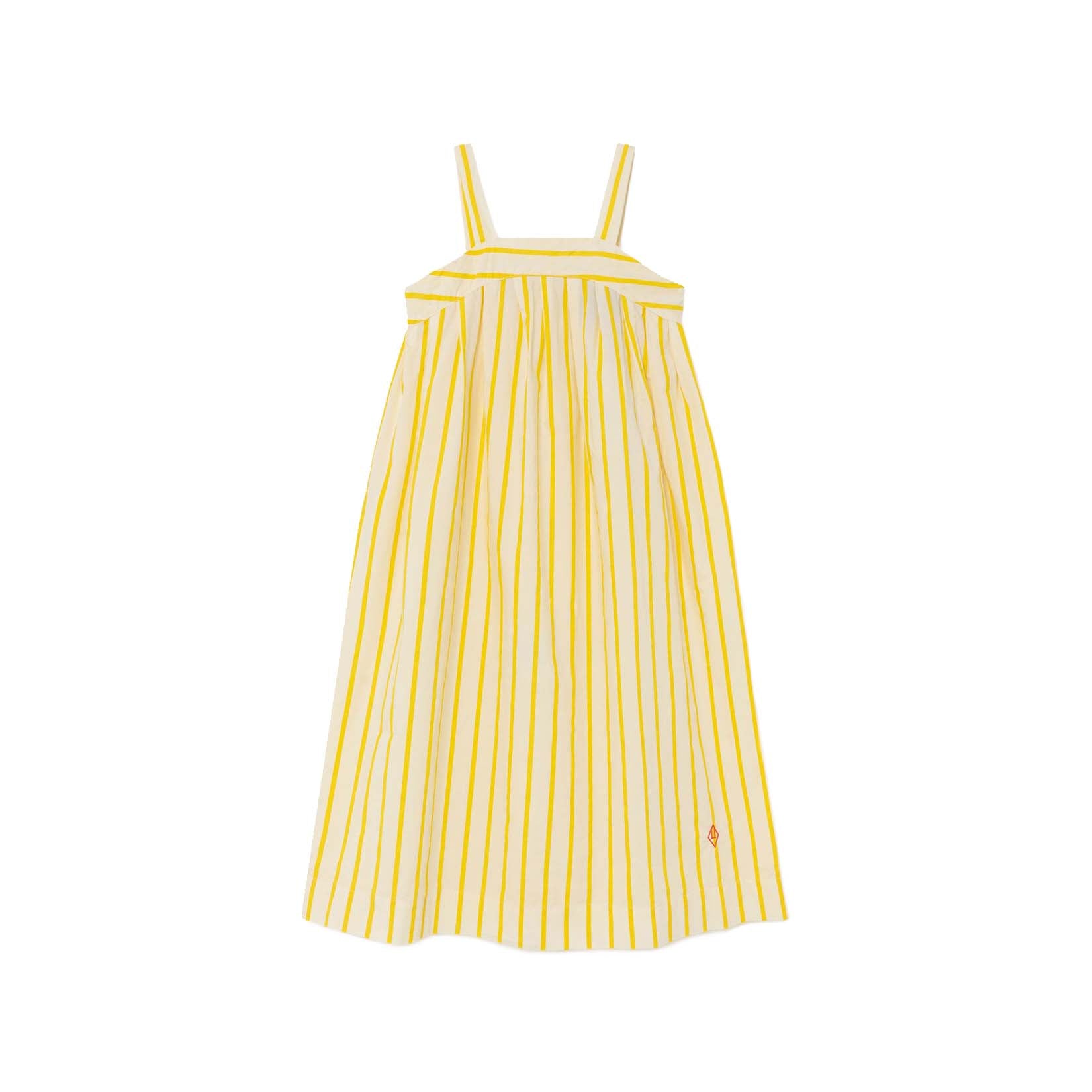 Girls Yellow Stripe Cotton Dress