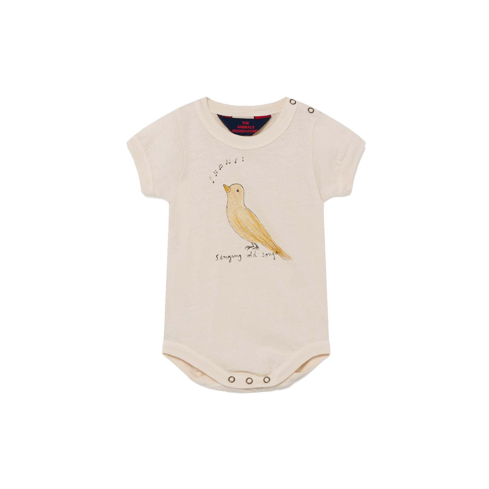 Baby Boys & Girls White Bird Cotton Babysuit