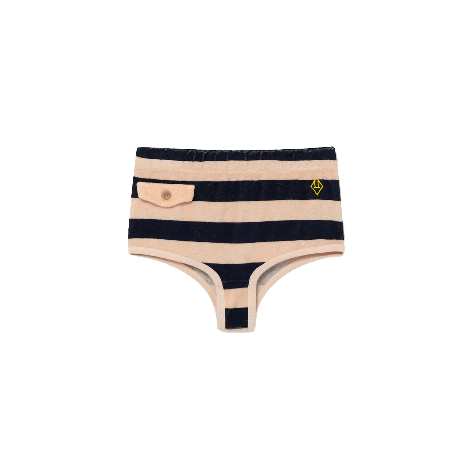 Girls Beige Stripe Cotton Underpants