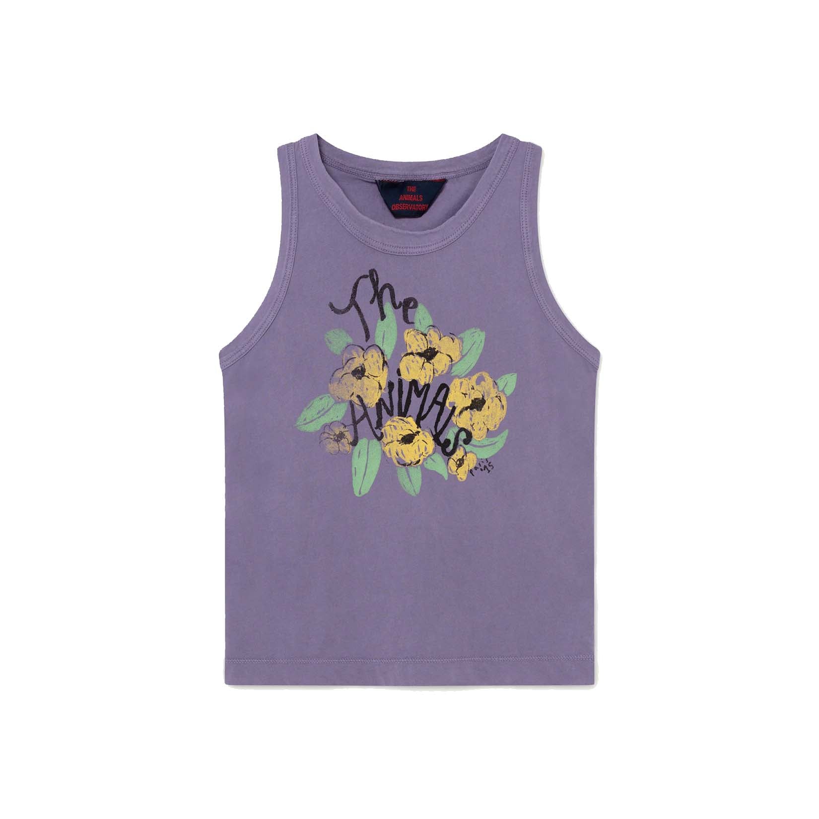 Boys Purple Flower Cotton Tank Top